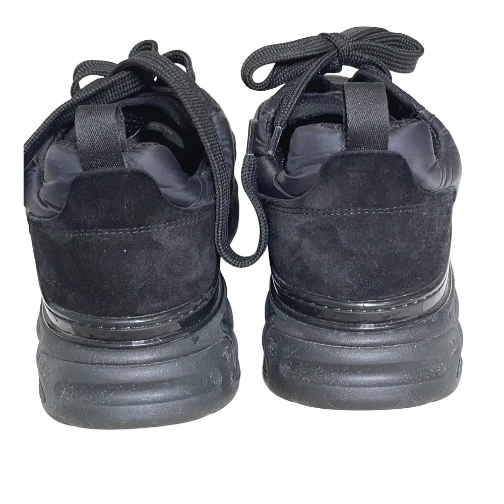 Chanel G38035‎ Black Nylon Suede Sneakers CC Logo Trainer Shoes EU 39 US 8.5
